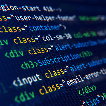 Web development code in action